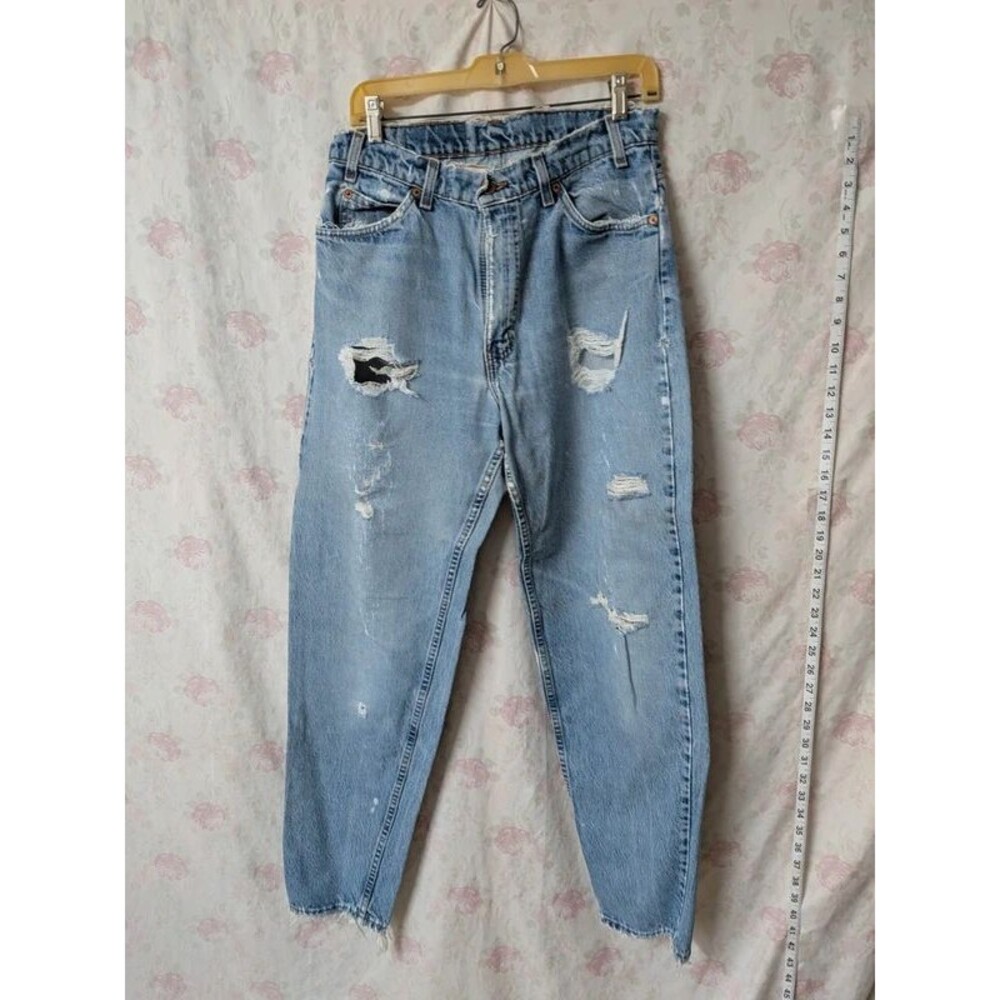 Vintage 90s Levi’s 560 Orange Tab Thrashed Jeans 32x32 Made in USA A279